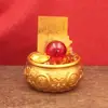 Mestre Recomenda "Tigela Tesouro Sapo Dourado" com Tampa, Ornamento de Cobre Tigela Tesouro para Mesa Uso Doméstico para Atrair Riqueza e Decoração de Inauguração