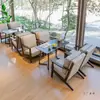 Cadena Tienda de Té con Leche Mesa y Silla Combinación Cafetería Área de Ocio Sofá de Madera Maciza Silla de Café Área de Lectura Cabina