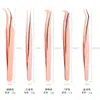 Pinzas para Pestañas Postizas Personalizadas Color Oro Rosa, Pinza para Extensiones de Pestañas Mei Jie Shi, Pinza de Delfín Chapada en Oro, Pinza de Pluma Dorada, Pinzas Mei Jie
