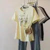 Camiseta de alta calidad con 40 hilos, 92% algodón, 8% spandex + cierre en la nuca Ropa para mujer talla grande 100 kg Camiseta para mujer talla grande con estampado de letras