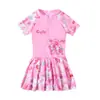 Maiô infantil de peça única, maiô para meninas mais velhas, maiô infantil de duas peças para bebês, design fofo de desenho animado, roupa de banho com proteção solar