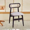 Silla de Ratán de Madera Maciza Estilo Nórdico para Sala de Estar de Hogar Celebridad de Internet Respaldo Taburete Silla Simple Moderna Chandigarh para Hotel y Casa de Huéspedes