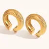 Joyería de Acero Inoxidable, Nuevo Estilo Popular en Europa y América, Diseño Exagerado Hueco, Pendientes de Alta Gama, Chapados en Oro de 18K, Pendientes de Moda con Diamantes