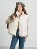Chaleco de plumón engrosado para mujer, estilo corto, nuevo modelo 2026, 90% plumón de pato blanco, talla petite, cuello alto, prenda de abrigo elegante