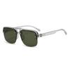 Gafas de Sol de Moda con Montura Cuadrada Estilo Aviador para Hombre, Gafas para Ciclismo y Pesca, Lentes de Sol de Moda Transfronterizos, Gafas de Sol con Media Montura y Doble Puente