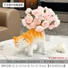 Vaso de Gato Siamês Fofo Atacado Figura de Gato Arranjo de Flores para Sala de Estar Decoração Cerâmica de Luxo Leve Design de Nicho