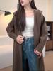 Otoño e Invierno Nuevo Cárdigan Suéter con Capucha para Mujer Largo Medio Estilo Lazy de Alto Nivel Manga Murciélago Abrigo Tejido Abrigo Engrosado