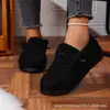Zapatos de Algodón Nuevos de Invierno para Mujer Tallas Grandes, con Forro de Felpa, sin Cordones, Mocasines Casuales Cómodos, Engrosados y Cálidos