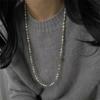 Collar de Perlas Color Cáñamo Zhenduo Corte Perla Shijia Flor Perla para Mujer Lujo Ligero Nicho Otoño e Invierno Elegante Cadena de Lana con Cuentas Celebridad de Internet