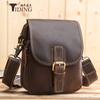 Bolso bandolera de nicho personalizado para hombre, bolso de hombro de cuero de Caballo Loco personalizado, bolso bandolera retro de cuero genuino para hombre.