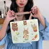 Bolsa de Lona para Mulheres, Mini Bolsa Tote Original de Desenho Animado, Novo Modelo 2026, Pequena Bolsa de Mão para Trabalhadores de Escritório, Bolsa para Marmita, Dropshipping Disponível