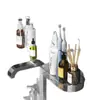 Nuevo Estante de Almacenamiento para Baño, Estante de Almacenamiento Montado en la Pared sin Perforaciones para Limpiador Facial, Estante Escurridor Transparente para Grifo