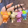 Llavero de Oso de Fluido DIY Colgante de Oso Princesa Oso Violento Pintado a Mano Oso Blanco en Blanco Figura Creativa Muñeco Hecho a Mano