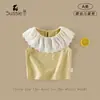 Camiseta Manga Curta Feminina 2026 Verão Nova Estilo Coreano Versátil Camisa Baby Doll Solta Respirável Confortável Top