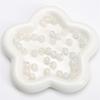 Cuentas Redondas de Vidrio Blanco Alto Teñido Floral Hechas a Mano DIY Caseras Pulsera Collar Material para Abalorios Accesorios de Joyería