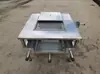 Mesa de churrasco sem fumaça de aço inoxidável espessada com três caixas de carvão, adequada para uso comercial, self-service, acampamento ao ar livre e venda ambulante