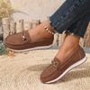 Sapatos Femininos Novos de Primavera 2025 Mocassins de Sola Grossa Sapatos de Sola Macia e Superfície Macia para Mães Sapatos Femininos Slip-On Xadrez e Respiráveis