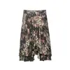 Estilo Europeo y Americano 2026 Nueva Moda Elegante Falda Midi Irregular con Estampado Floral para Mujer Cintura Alta Retro