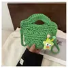 Bolsa tejida de lana popular de este año, linda, versátil, casual, bandolera, bolsa de accesorios de viaje para niña, bolsa tipo cesta de verduras