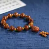 Pulsera Cadena de Cuentas de Luz Ratón Dorado Morado Sosteniendo Bodhi de Tres Ojos Zi Zhengyuan Wen Jugar Hombres y Mujeres Parejas Leer Cuentas de Buda Tallado