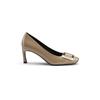 Versão em couro de vaca de alta qualidade ~ Estilo mamã uva, elegante francês, fivela quadrada, salto agulha, bico quadrado, boca rasa, sapatos de trabalho para mulheres