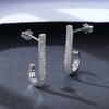 PAG & MAG Aretes europeos y americanos de plata con incrustaciones de circonitas nuevos de venta caliente aretes geométricos personalidad exagerada aretes de celebridad de Internet para mujeres