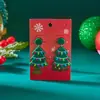 Carnaval de Fiesta de Año Nuevo Europeo y Americano Transfronterizo Pendientes de Navidad Árbol de Navidad de Acrílico de Dibujos Animados Pendientes de Tachuela de Muñeco de Nieve