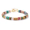 Pulseira Colorida com Pedras e Espaçadores com Fecho Lagosta para Mulheres Estilo Boêmio Dopamina Fresca Melhor Amiga Presente Pulseira