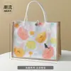 Bolsa Tote de Linho Impermeável em Estoque, Personalizável com Logo, Bolsa de Lona Pintada a Óleo, Bolsa de Compras de Lona Personalizada, Bolsa de Mão Ecológica