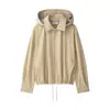 Ropa de mujer transfronteriza 2026 Moda europea y americana casual de corte holgado chaqueta con capucha desmontable y cremallera A770133