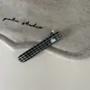 Grampo de Cabelo Coração Xadrez Estilo Menina Versátil para o Dia a Dia Moda Presilha Bico de Pato Presilha Marinha Grampo para Cabelo Quebrado Acessórios de Cabelo Novo Estilo