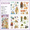 Pacote de coleção de adesivos PET criativos de produto novo transfronteiriço para materiais de journaling DIY de estudante, adesivos decorativos para journaling