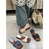 Sandalias tejidas de estilo francés vintage con suela gruesa para mujer, temporada Verano 2026, adecuadas para combinar con vestidos, sandalias tipo slip-on que aumentan la altura