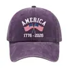Gorra de Espíritu del 250º Aniversario de la Declaración de Independencia de Estados Unidos, Gorra de Béisbol con Estampado Vintage Lavado, Gorra de Sol para Exteriores