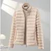 Jaqueta de Inverno Feminina com Penas, 90% Penas de Pato, Estilo Curto, Alto Preenchimento, Quente, Moda Feminina