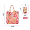 Bolsa de compra portátil de poliéster, grande, de tela floral 190T, disponible en stock. Bolsa plegable al por mayor. Bolsa de regalo publicitaria.