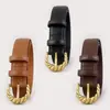 Cinturón de Mujer 2025 Nuevo Elegante Hebilla de Pin Trenzada Cuero Genuino Cinturón Decorativo para Jeans Listo para Enviar de Fábrica Viajes Diarios