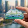 Imanes de metal personalizados para refrigerador, con diseños en relieve, elementos culturales y creativos, temas de ciudades chinas, personajes de dibujos animados de moda, arte de arena giratoria y diseños de lugares escénicos