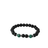 Accesorios de explosiones transfronterizas piedra volcánica negra mate de 8 mm piedra de ámbar fósil de viento pulseras de yoga para hombres y mujeres al por mayor