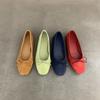 Musi Zapatos Planos Cuadrados de Gamuza Estilo Francés con Lazo 2024 Primavera y Otoño Nuevos Zapatos Mary Jane con Plataforma Interna
