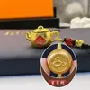 Llavero con una olla y doce animales del zodiaco, colgante giratorio para la riqueza, monedero portátil con amuleto, giratorio del zodiaco