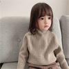 [en stock suéter grueso con forro polar para niñas este vida rojo camisa básica para niños cuello alto otoño e invierno cálido chaqueta de punto