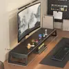 Estante organizador para escritorio de oficina, soporte de escritorio para monitor con cajón, soporte elevador para computadora, soporte elevado para computadora