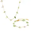 Collar y pulsera de clavícula de grava natural francesa, pequeño, fresco y dulce, de acero inoxidable, hecho a mano, con cadena, estilo Ins, para mujer.