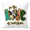 Almohada Logo Personalizado Amazon Funda de Almohada de Lino Cojín para Sofá o Mesita de Noche Girasol Funda de Almohada Impermeable Venta al por Mayor