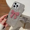 Nova Capa Luxuosa Brilhante com Diamantes, Laço Grande e Cobertura Total de Diamantes Adequada para Capa de Celular Apple 16 Pro Max 15 iPhone 14