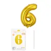 Globo de Número de Película de Aluminio de 16 pulgadas Deluxe Empaque Individual Paquete de Cartón Globo de Papel de Aluminio Decoración para Fiesta de Cumpleaños Arreglo Venta al por Mayor