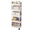 Carrito Estantería Estante de Almacenamiento Librería de Lectura con Ruedas Estante de Almacenamiento de Múltiples Niveles de Pie Almacenamiento Móvil para Uso Doméstico