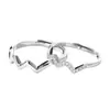 Anillo de pareja con diamantes de latido y ondulación completa, de lujo, ligero y sencillo, ajustable y de alta calidad.