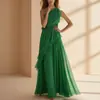 Estilo Nuevo Transfronterizo Europeo y Americano Verano 2026 Ropa para Mujer Elegante Estilo Resort Sin Mangas de un Hombro Volantes Vestido de Color Sólido
